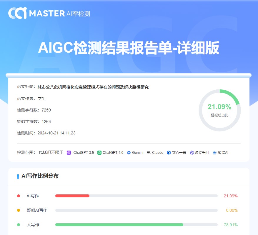 AI公共管理专业毕业论文范文5000字：城市公共危机网格化应急管理模式存在的问题及解决路径研究